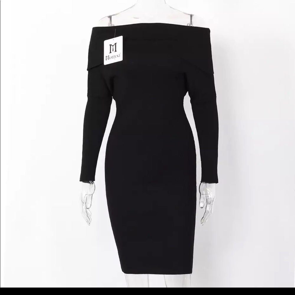 Bodycon off the shoulder pencil dress - Picture 4 of 7